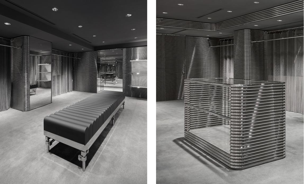 modern interior design featuring sleek and reflective surfaces