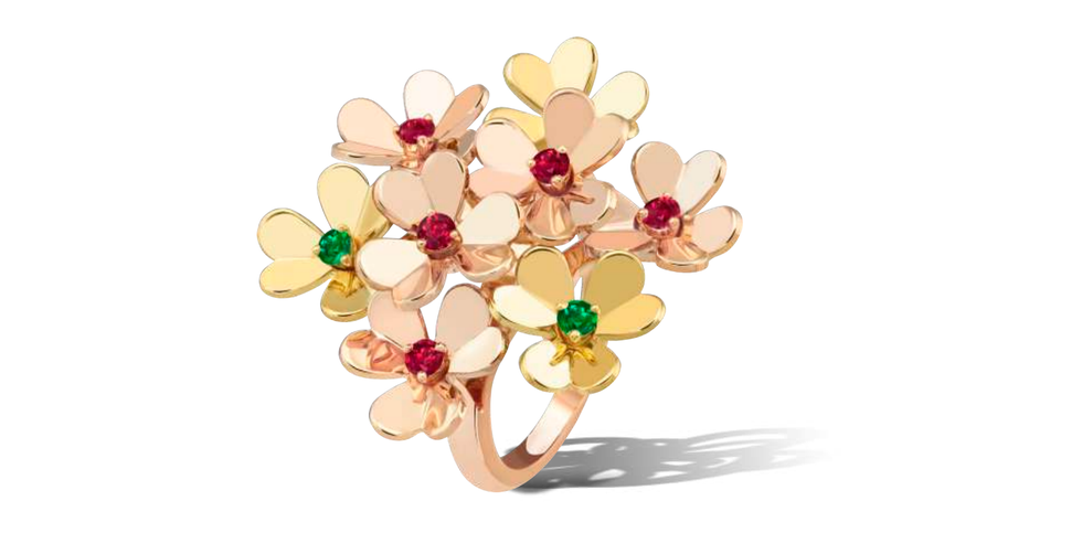 floralinspired ring with colorful gemstones