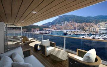 balcony overlooking a harbor filled with yachts in monaco
