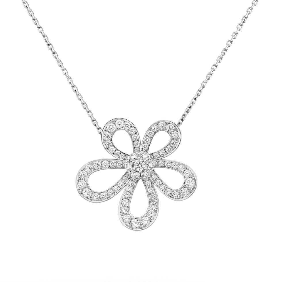 flowerlace pendant white gold, diamonds