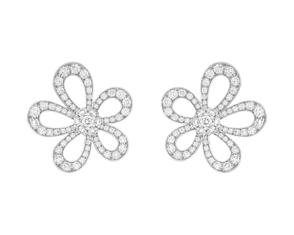 flowerlace earrings white gold, diamonds