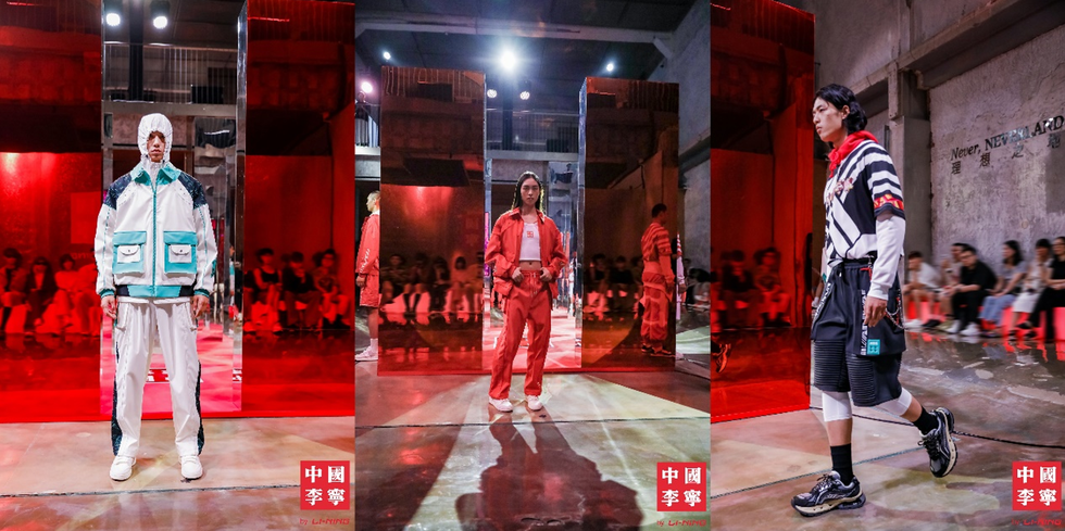 a man walking on a runway