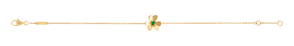 frivole bracelet, mini model, yellow gold, round emerald