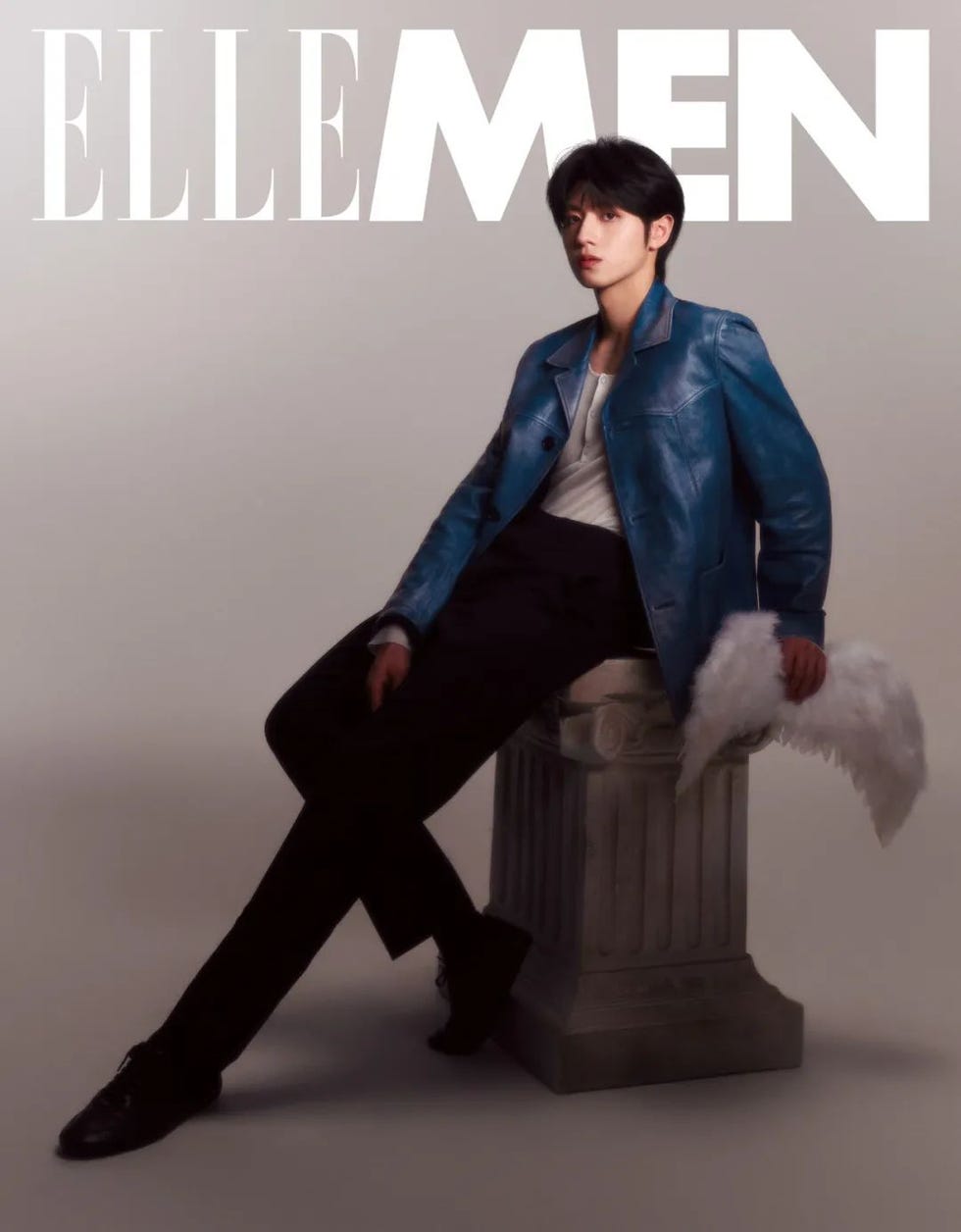 fashion editorial featuring a model in a stylish pose