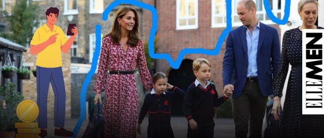 a family scene featuring adults and children in a candid outdoor setting