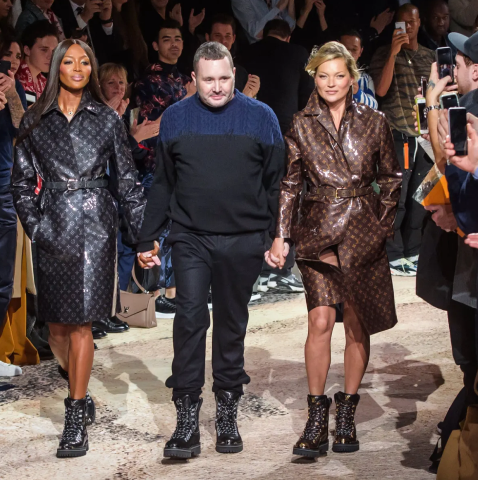 作为kim jones在louis vuitton最后一个系列，naomi campbell  kate moss 一同压轴亮相。