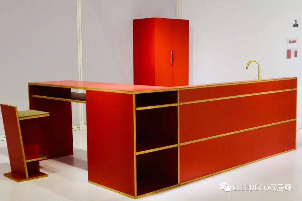 Furniture, Desk, Product, Orange, Chiffonier, Shelf, Chest of drawers, Material property, Room, Table, 
