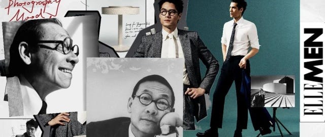 fashion editorial featuring a stylish male model and artistic elements