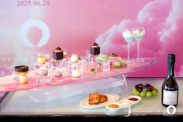 elegant display of assorted pastries and beverages