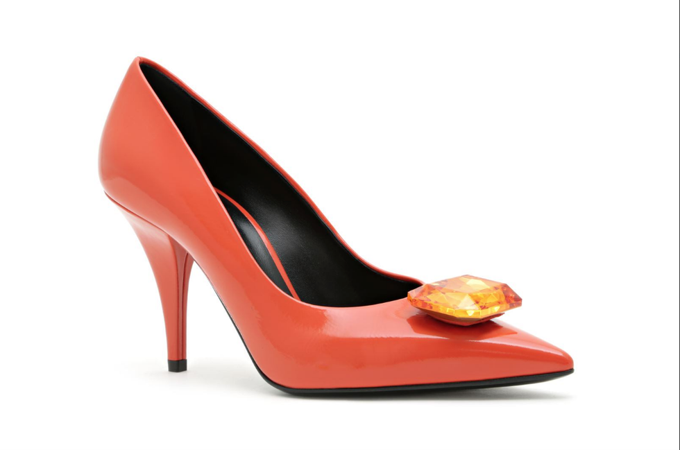 Footwear, High heels, Orange, Basic pump, Shoe, Court shoe, Bridal shoe, Peach, 