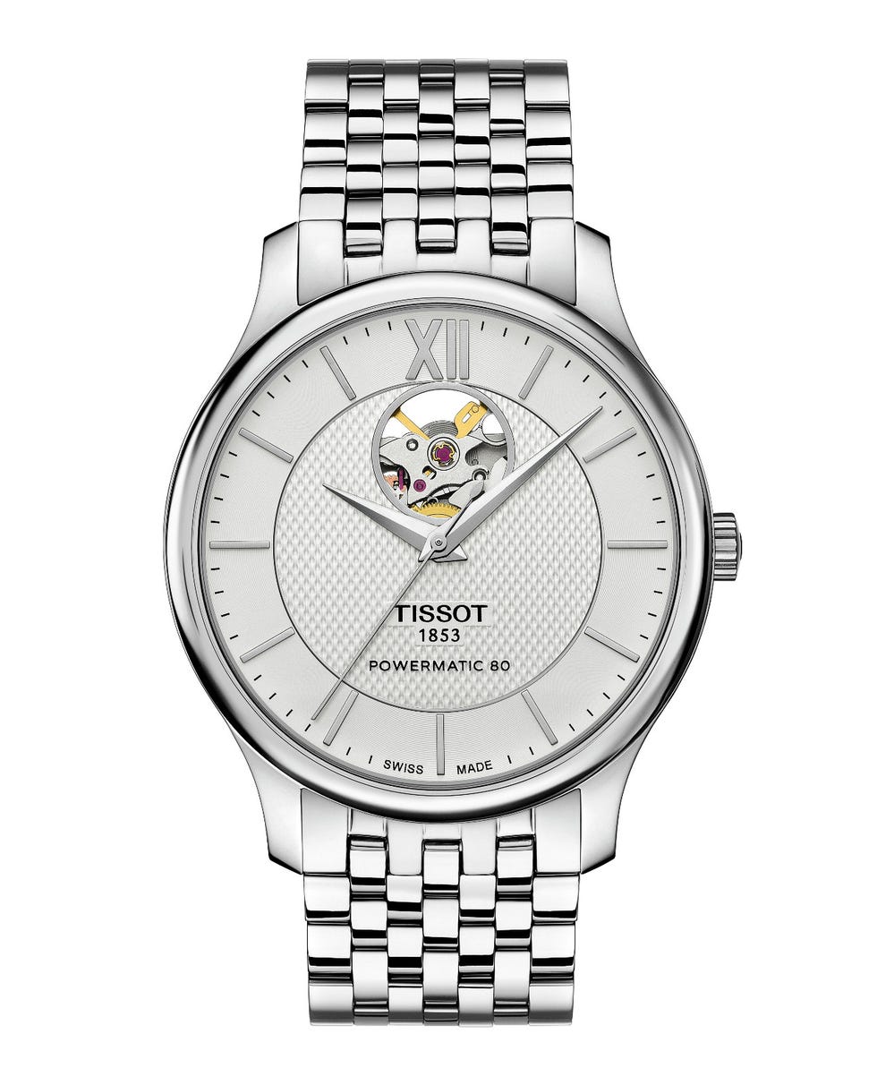 Watch, Analog watch, Watch accessory, Fashion accessory, Jewellery, Brand, Strap, Material property, Steel, Silver, 