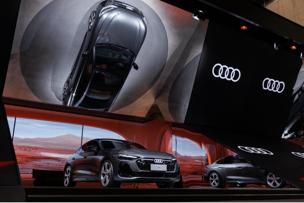 audi car display with prominent branding