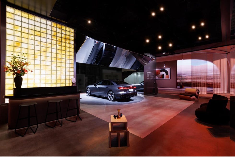 a exhibition place with the new car model
