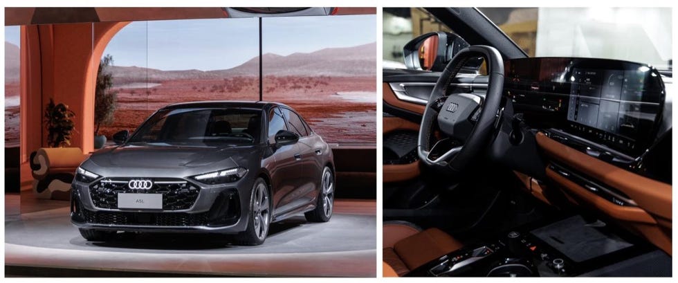 audi vehicle showcased at an event with interior view