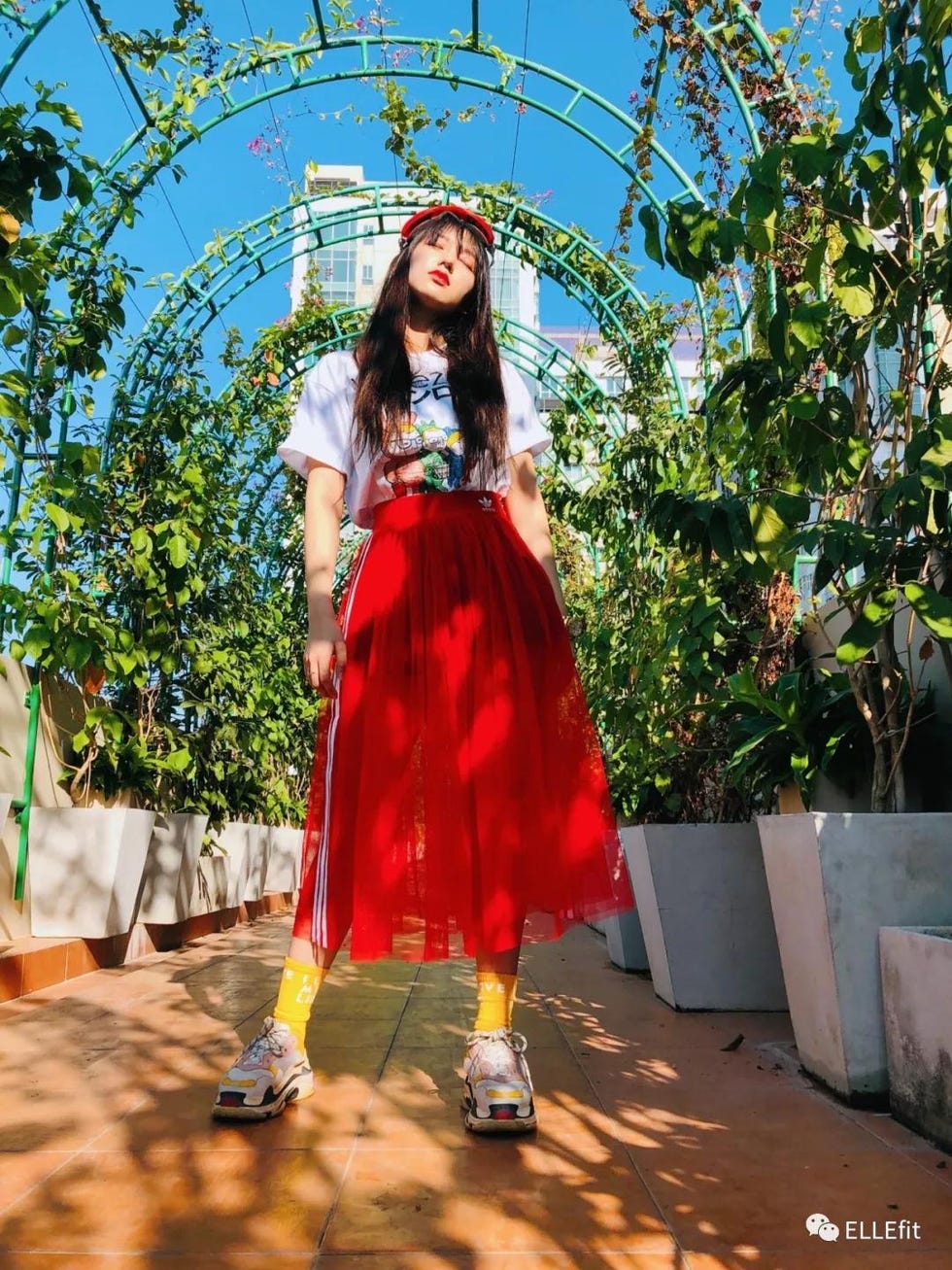 Clothing, Fashion, Dress, Photo shoot, Street fashion, Fashion design, Tree, Textile, Costume, Photography, 