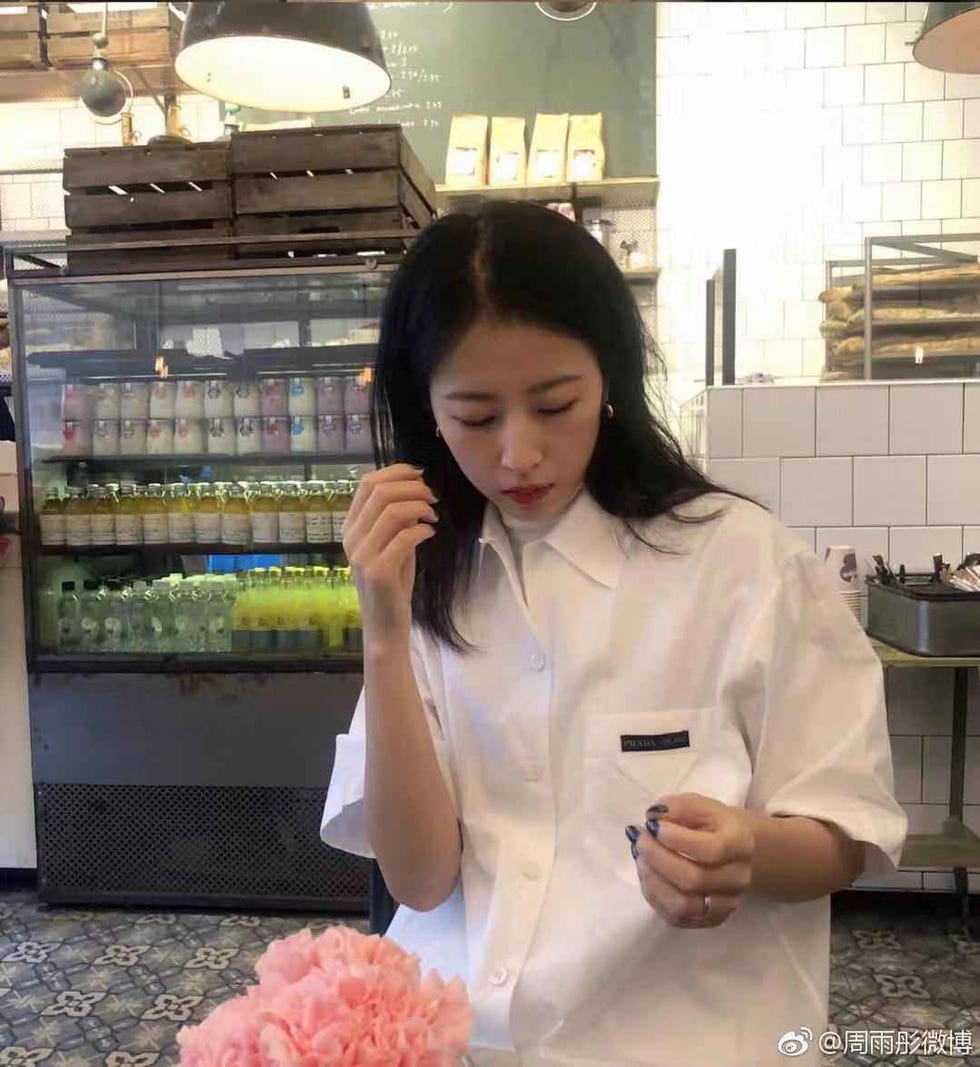 Uniform, Job, Service, Employment, Artificial flower, Kitchen, Shelf, Nurse uniform, Display case, Cooking, 