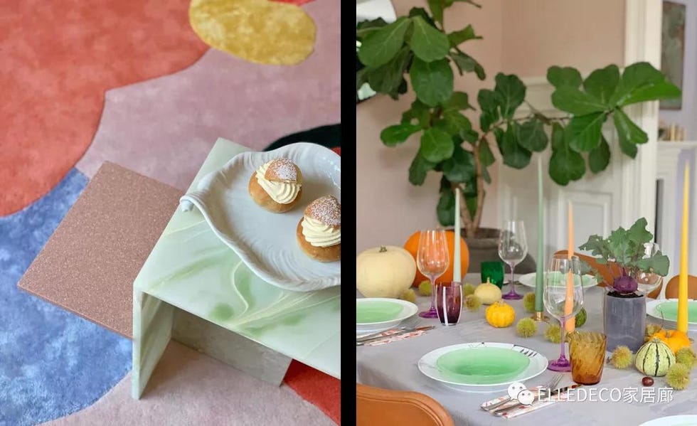 Table, Leaf, Houseplant, Brunch, Room, Centrepiece, Plant, Interior design, Still life, Food, 