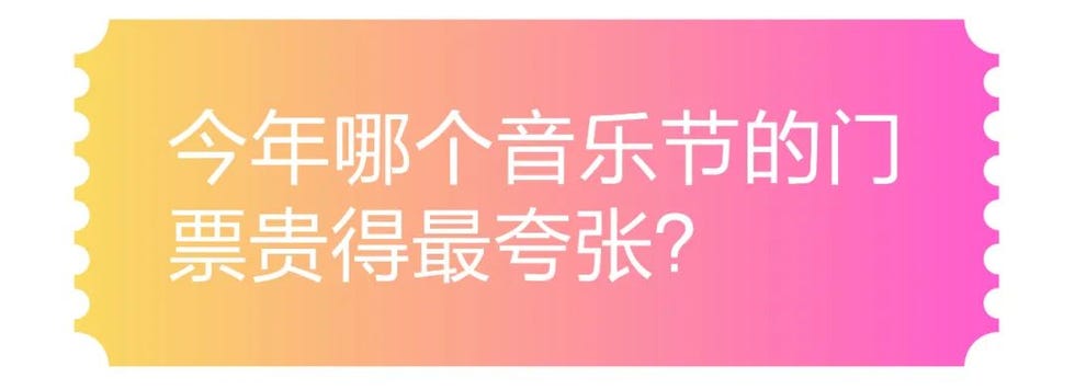 今年哪个音乐节的门票贵的最夸张