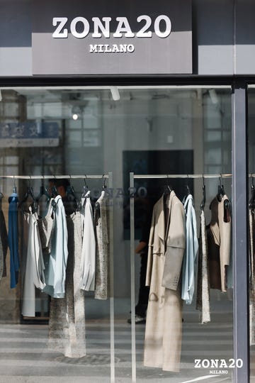 display of clothing in a retail store window