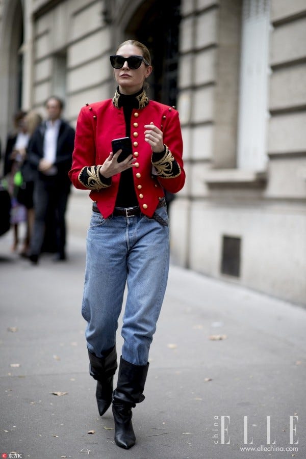 Street fashion, White, Clothing, Jeans, Red, Fashion, Jacket, Cool, Snapshot, Footwear, 