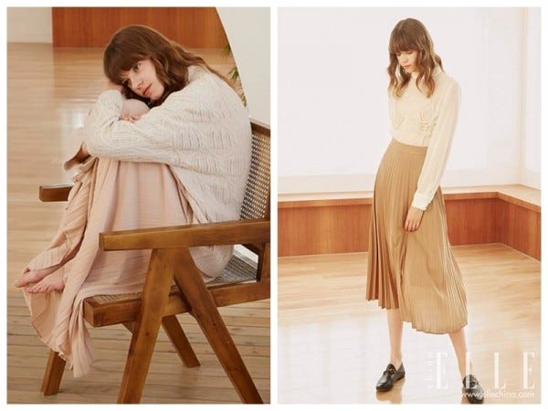 Clothing, Dress, Fashion, Outerwear, Beige, Neck, Footwear, Leg, Sleeve, Pattern, 
