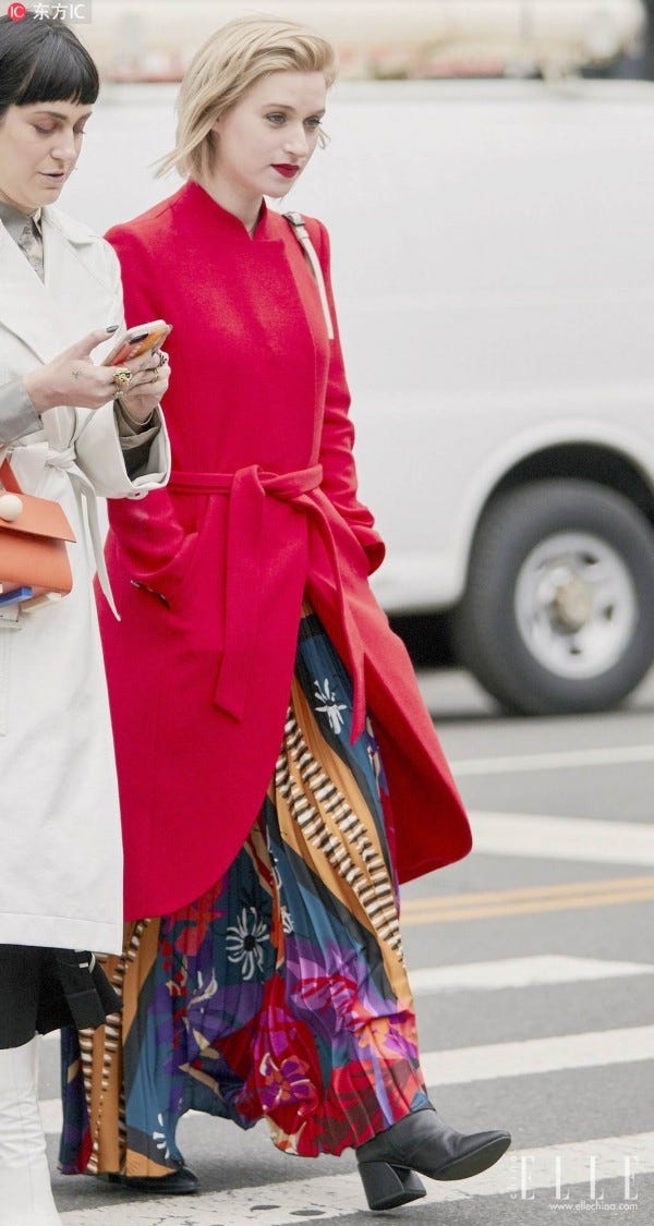 Clothing, Pink, Street fashion, Fashion, Outerwear, Fashion model, Shoulder, Footwear, Dress, Coat, 