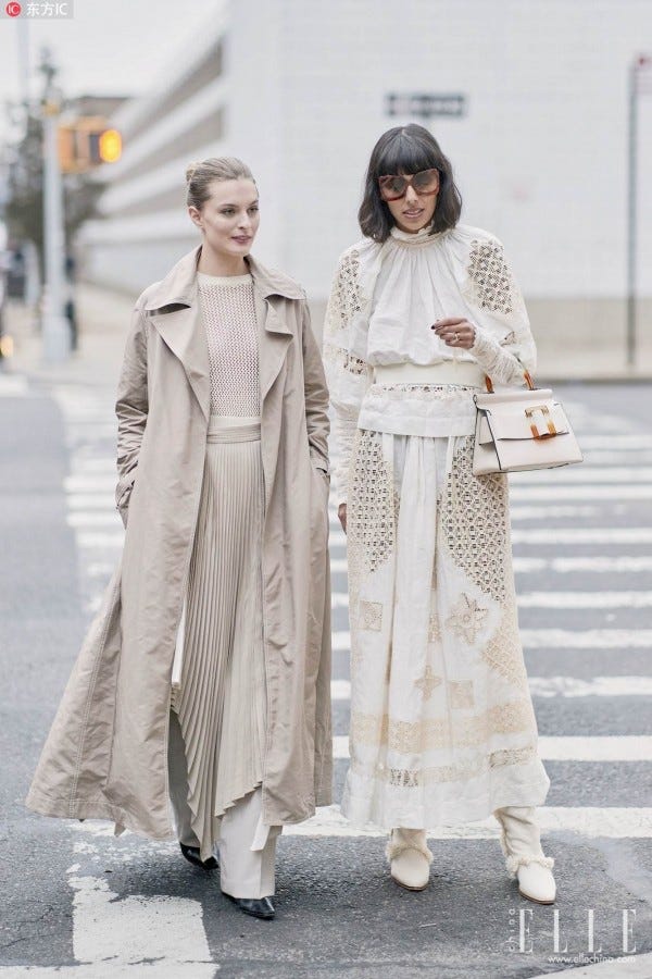 Clothing, White, Street fashion, Photograph, Fashion, Outerwear, Fashion model, Snapshot, Dress, Beige, 