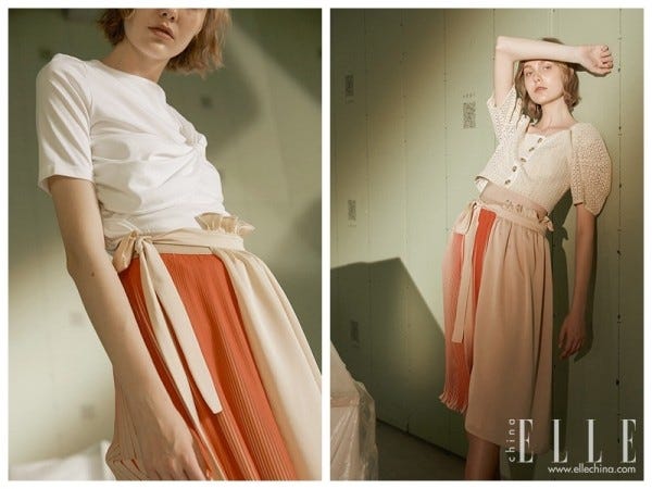 Clothing, Dress, Peach, Pink, Pattern, Day dress, Vintage clothing, Pattern, Neck, Sleeve, 