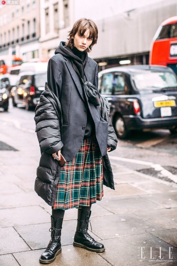 Plaid, Street fashion, Clothing, Photograph, Tartan, Fashion, Pattern, Snapshot, Design, Outerwear, 