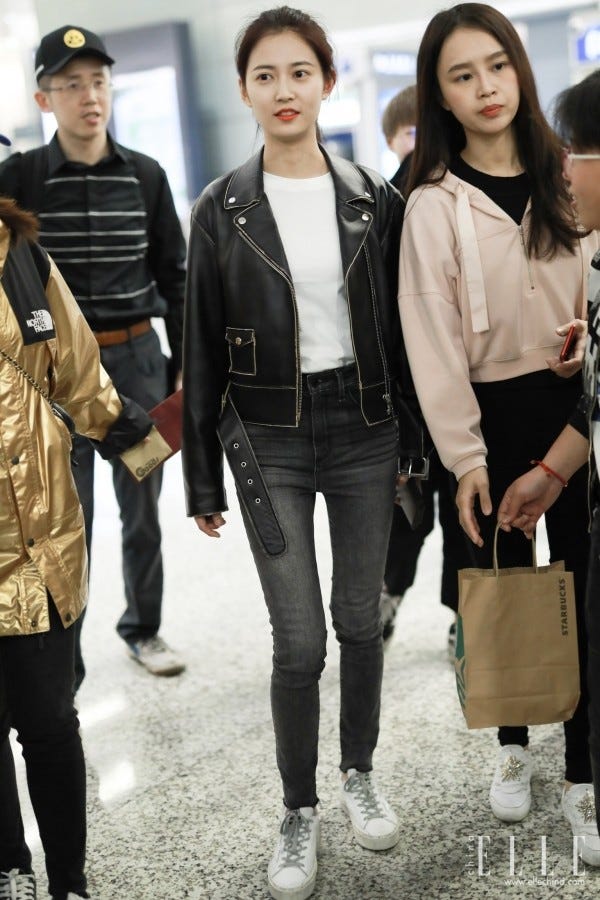 Clothing, Fashion, Street fashion, Fashion model, Snapshot, Leather, Jacket, Outerwear, Leather jacket, Footwear, 